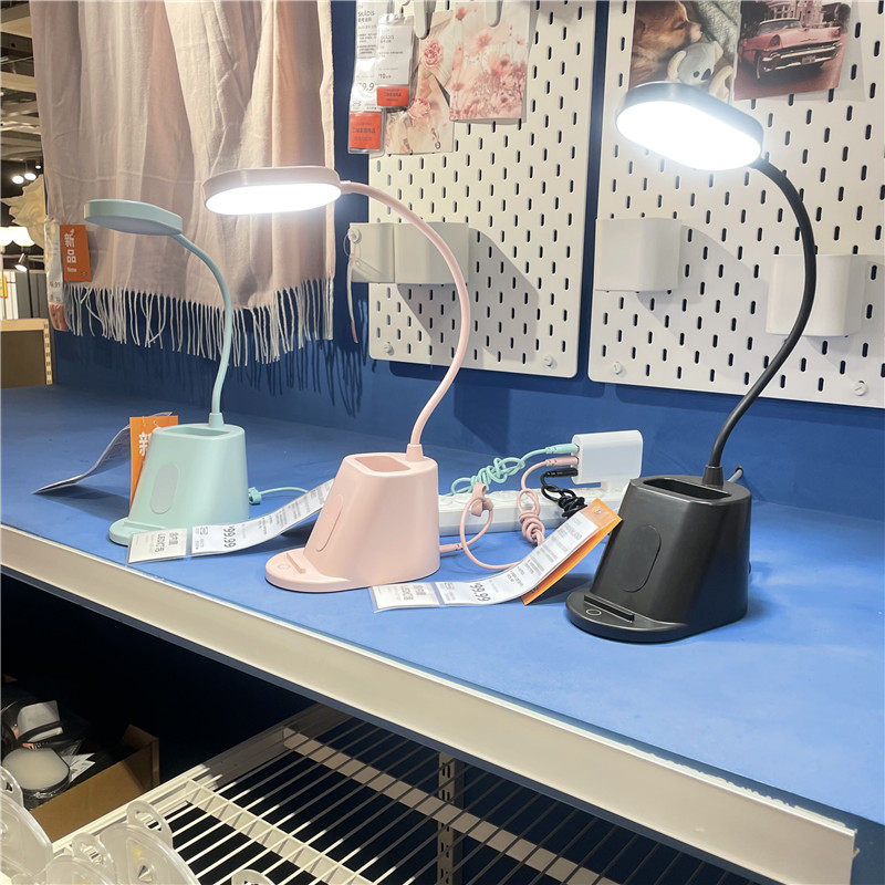 ikea宜家  斯班兰 led工作灯学习阅读灯带储物可调光的台灯简约