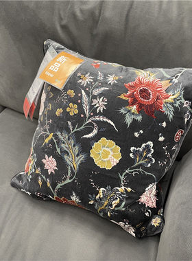 IKEA/宜家抱枕套棉绒花卉图案
