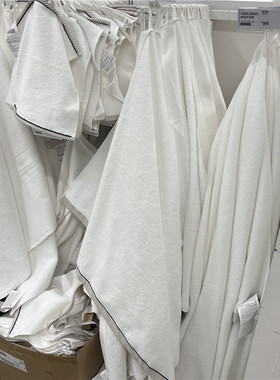 IKEA宜家 维克夫亚德 浴巾擦脸毛巾小方巾白色简约纯棉擦身擦脸巾