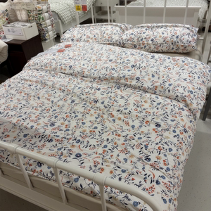 IKEA宜家 布鲁库巴 被套和枕套纯棉材质清新花卉图案床上温馨被罩