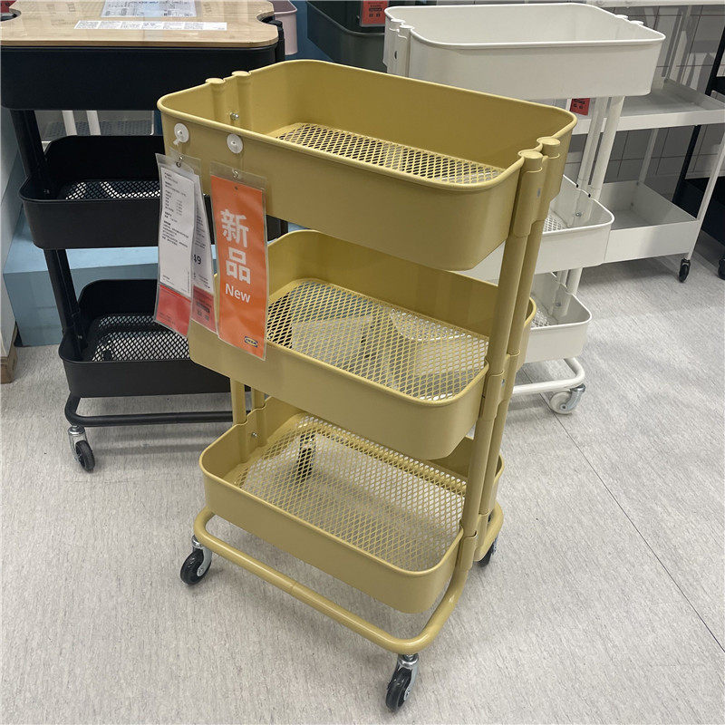 IKEA宜家 拉斯克 手推车厨房浴室收纳整理置物架家庭移动小推车