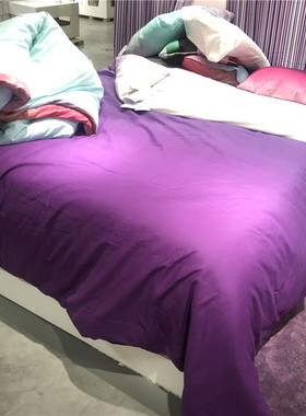 IKEA宜家 斯特朗弗 被套和枕套纯棉被套尤深变浅紫色白色