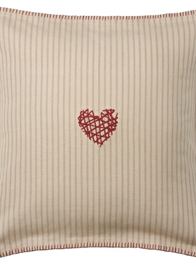 IKEA宜家 马维宁 靠垫套沙发抱枕套红色爱心图案纯棉材质手工制作