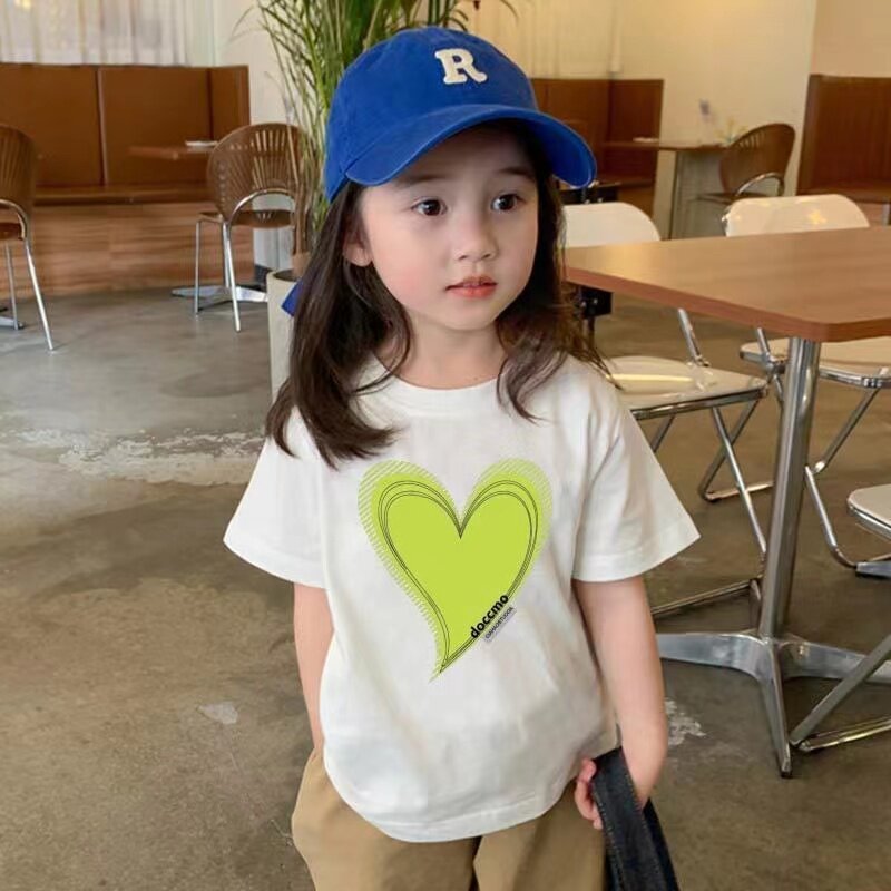 汤圆家女童纯棉短袖t恤儿童2026新款小童夏季白色上衣女宝宝夏装T