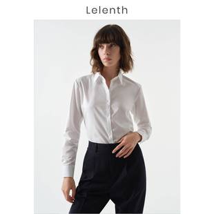 工作服长袖 莱伦通勤白色衬衫 商务正装 女秋季 气质职业打底衬衣 修身
