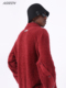 ASSEEN设计师原创新年弧线门襟酒红色毛绒翻领套头毛衣王鹤棣同款