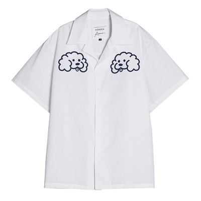 ASSEEN尔幸 卷毛狗印花短袖衬衫 全棉面料舒适透气 男女同款
