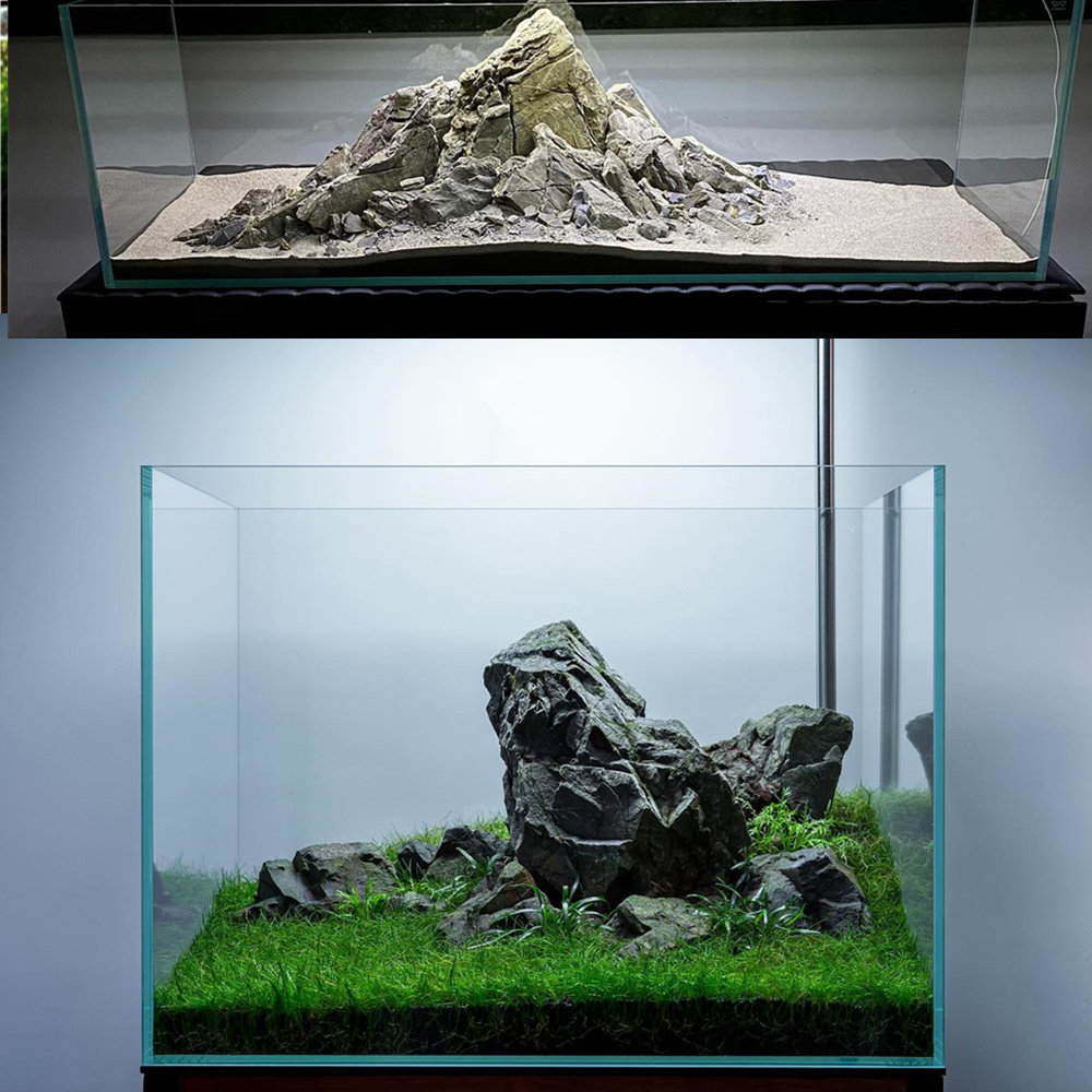 松皮石青龙石鱼缸造景套餐南美原生溪流缸溪流石万天石水族造景石