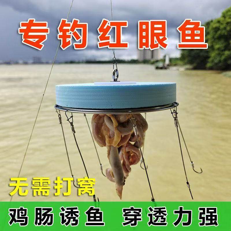 八爪红眼钓鱼盘血滴子钓红眼鱼神器挂鸡肠钓鳟鱼赤眼鱼钩加厚野外