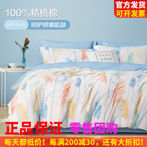 高支高密斜纹制造100%棉四件套