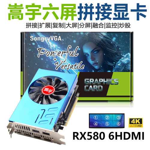 6个HMDI接口RX580独立显卡8G