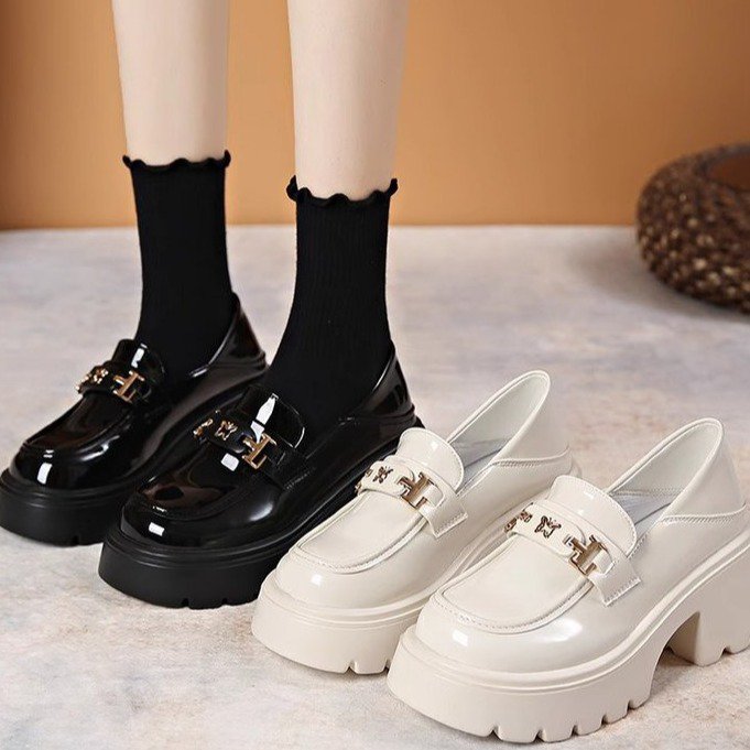 厚底乐福鞋女2025春秋新款英伦风小皮鞋黑色jk单鞋子法式玛丽珍鞋