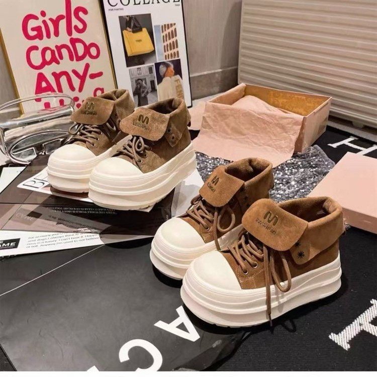 百搭韩版时尚ins网红透气复古女鞋夏季厚底软底学生小白鞋运动鞋