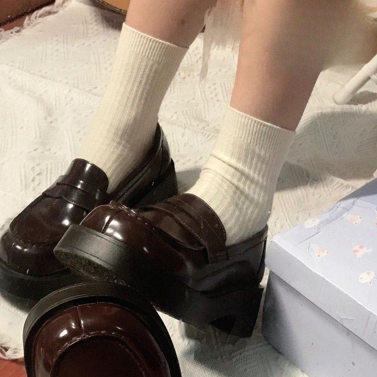 正品牌高品质厚底小皮鞋女英伦风韩版气质一脚蹬乐福鞋圆头漆皮粗,运动鞋new,德训鞋,淘宝优惠券,粉丝福利购,淘宝优惠卷