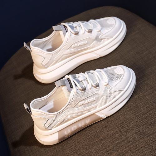 厚底小白鞋女鞋2025年新款百搭透气运动休闲板鞋春秋轻便网面鞋子