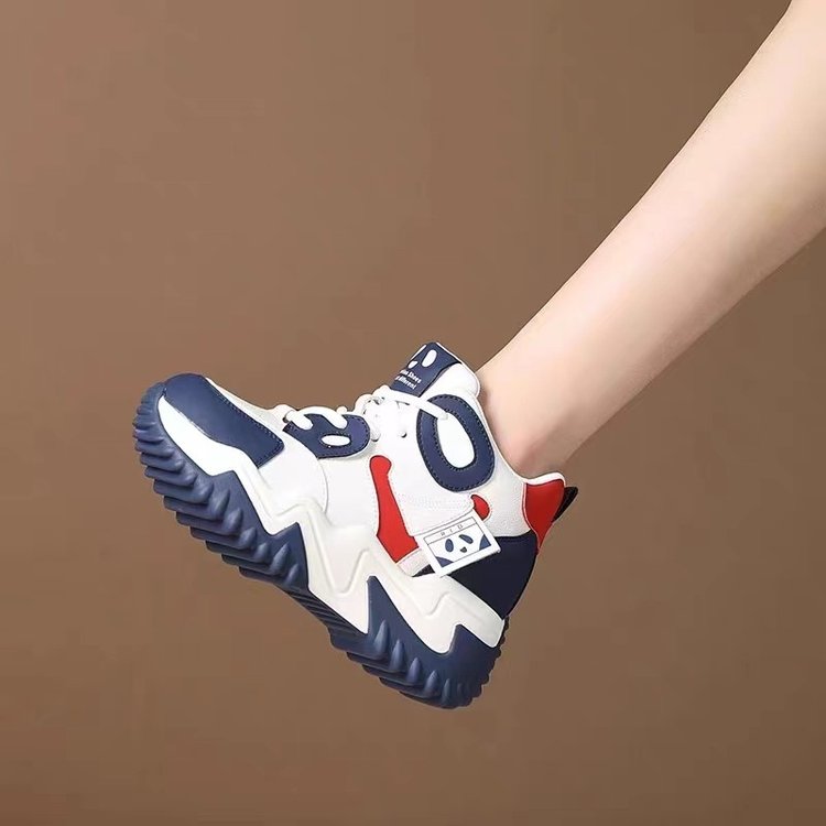 品牌断码老爹鞋女2025夏季时尚百搭松糕厚底高帮鞋韩版休闲运动鞋