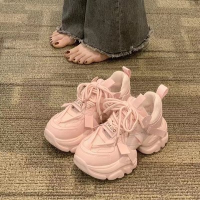 厚底增高老爹鞋女2025新款春季女鞋子网红爆款松糕休闲小白运动鞋