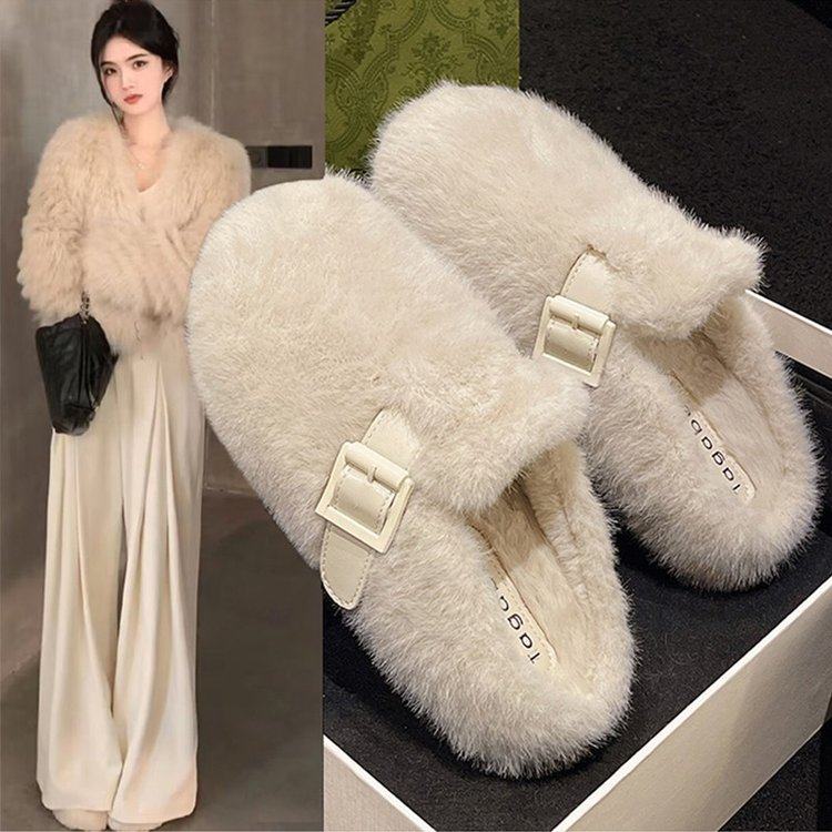 复古软底平底加绒德训鞋女2025冬季新款不累脚毛毛鞋百搭保暖棉鞋,运动鞋new,德训鞋,淘宝优惠券,粉丝福利购,淘宝优惠卷