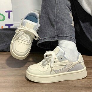 厚底小白鞋百搭ins潮增高板鞋2025秋冬新款面包鞋学生女款鞋子