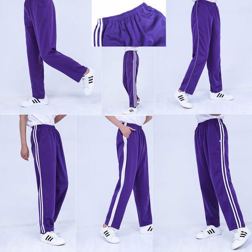 校服裤子包邮紫色运动休闲