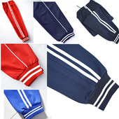 男童运动裤 束脚藏蓝色校服裤 子小学生红白杠深蓝女童春秋季 中大童