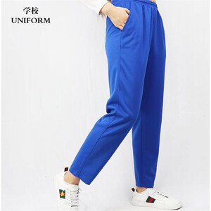 校服裤宝蓝色加绒加厚与春秋薄校服裤直筒宽松高中小学生校服裤子