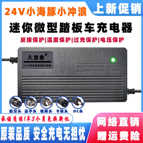 迷你微型小海豚冰岚阿尔郎电动车电瓶充电器24V2A3A12AH24AH29.6V