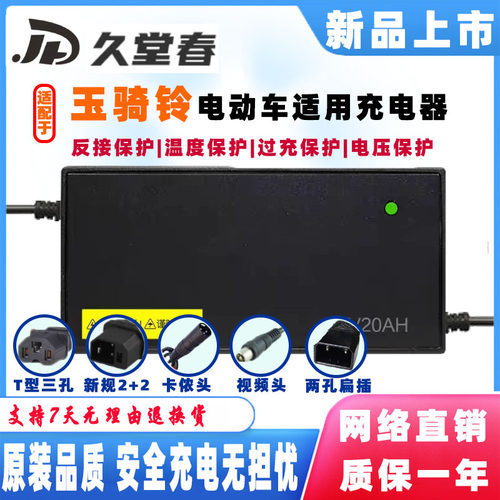 玉骑铃电动车充电器两孔扁针