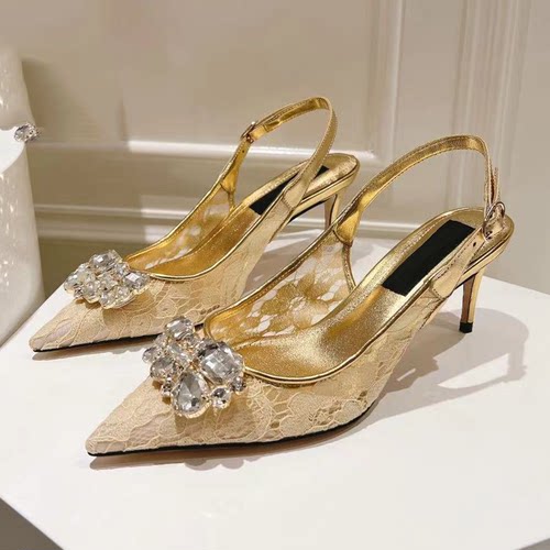 欧美站高版时装凉鞋蝴蝶浅口一字扣舞会伴娘时尚真皮女鞋大尺码43