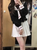 中间服 水手服原创jk制服套装 正统刺绣长短袖 樱知少女 熊酱JK