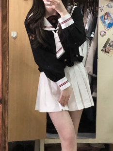 中间服 水手服原创jk制服套装 正统刺绣长短袖 樱知少女 熊酱JK