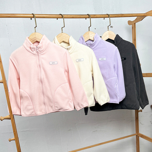 瑕疵H861-22 童装110-160码儿童摇粒绒拉链衫男女童校服神器立领