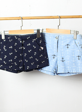 清仓J319-M4 童装115-140码 欧美儿童纯棉休闲裤短裤夏装女童外贸