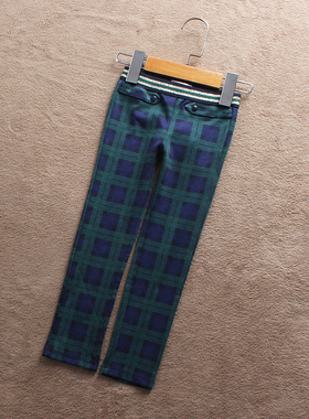 F997-H4 童装98-140码欧美儿童长裤打底裤中童春秋款格子女童外贸