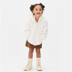 欧美儿童加绒拉链衫 H829 170码 110 连帽双层外套女童外贸 童装