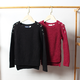 瑕疵 E942-13童装100-160码欧美儿童毛衣长袖针织衫女童线衣外贸