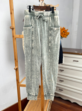 K640-Y5童装135-165码欧美儿童毛圈卫裤男女童重水洗长裤春秋外贸