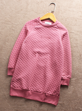 瑕疵E465-H1童装128-166码欧美儿童长袖卫衣中长款春秋款女童外贸