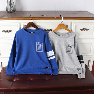 瑕疵K084-N3童装130-170码日系儿童小毛圈卫衣男童打底衫春秋外贸