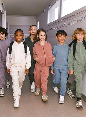 瑕疵 K527-X1童装90-152码法国儿童纯棉长裤男女童毛圈休闲裤外贸