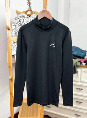 K566-M4男装欧美半高领长袖T恤春秋款男式打底衫运动速干透气外贸