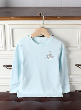 H594-E8童装110-140码 日系儿童毛圈长袖T恤男女童打底衫春秋外贸