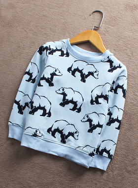 瑕疵 F612-中E1童装92-140码儿童加绒卫衣春秋款男童女童中童外贸