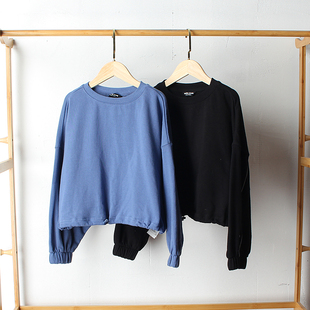 欧美儿童毛圈卫衣oversize春秋长袖 瑕疵J613 170码 128 外贸 32童装