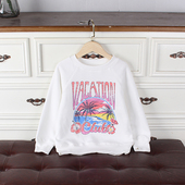 Q3童装 120 170码 K274 欧美单儿童薄绒卫衣女童春秋圆领打底衫 外贸