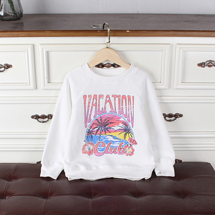 欧美单儿童薄绒卫衣女童春秋圆领打底衫 K274 170码 120 外贸 Q3童装