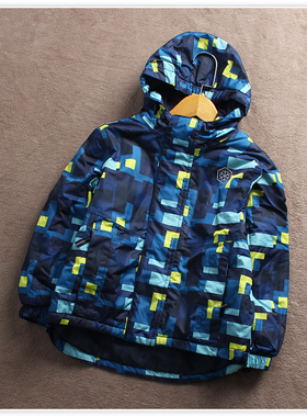 D800-O4童装86-116码 欧美儿童冲锋衣外套拉链衫带帽衫男童外贸