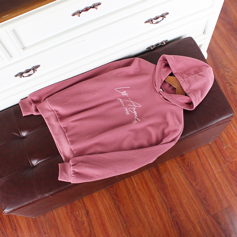 欧美儿童磨毛卫衣女童连帽外套