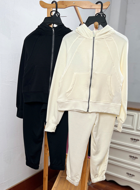 H773-C1童装110-130码欧美儿童套装女童拉链衫卫衣束脚裤长裤外贸