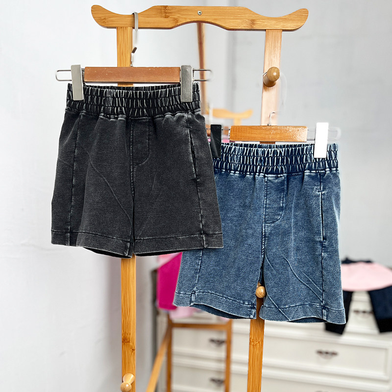 瑕疵H899 童装100-168码欧美儿童毛圈短裤男女童重水洗春夏款外贸